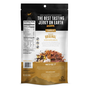 Close-up of Perky Jerky Original slices showing tender texture and pepper specks