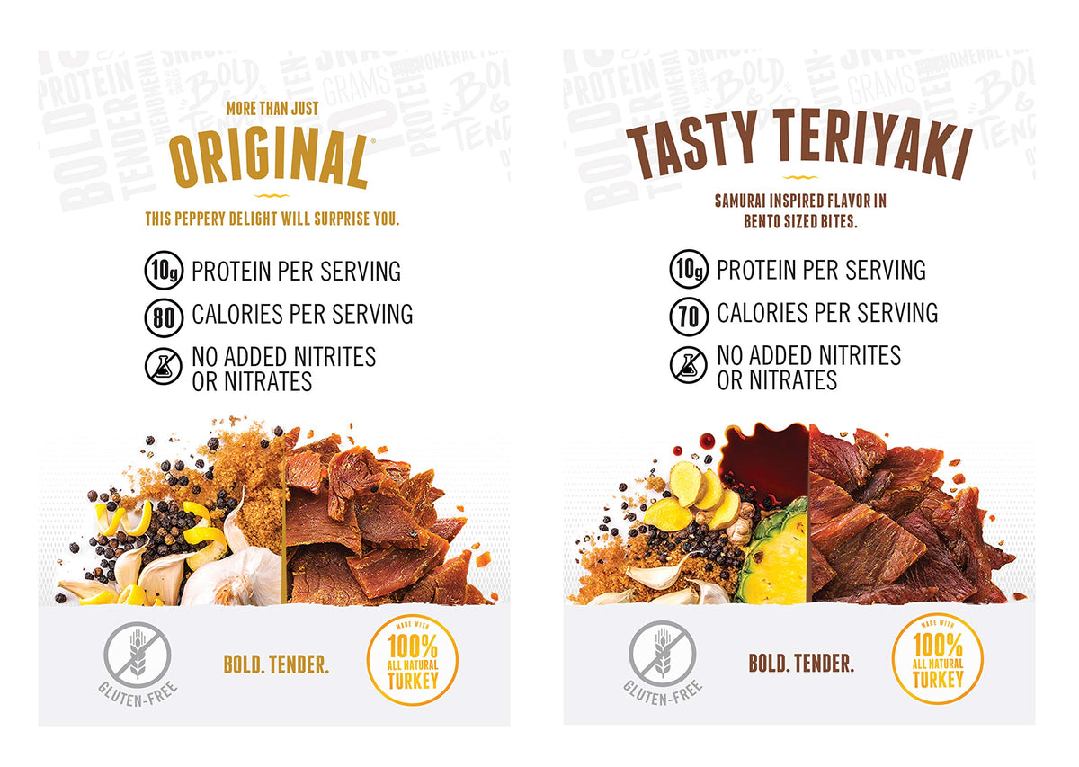 Perky Jerky turkey original 1oz bag, classic school lunch option