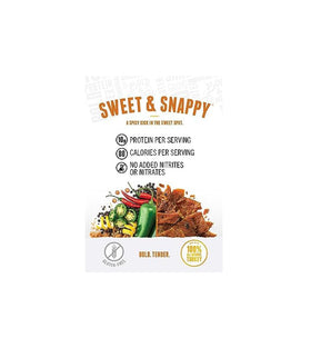 Perky Jerky turkey sweet and snappy 1oz bag, crisp bite