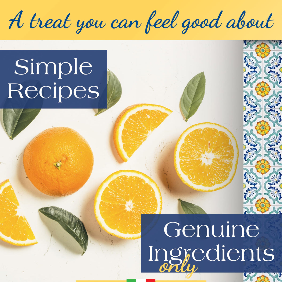 Fresh orange slice beside candies to evoke natural flavors