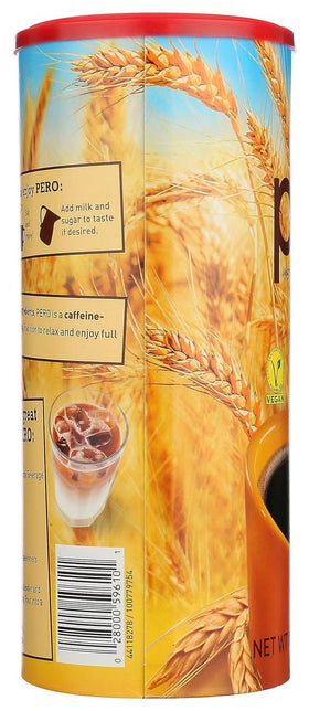 Pero Instant Natural Beverage ingredients close-up featuring malted barley chicory and rye