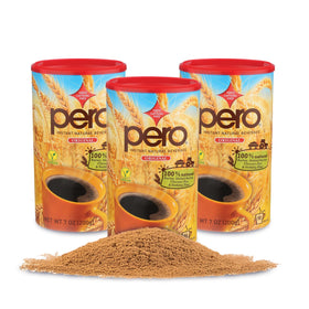Pero Instant Natural Beverage pack3 canister front view for a ready-to-mix caffeine-free experience