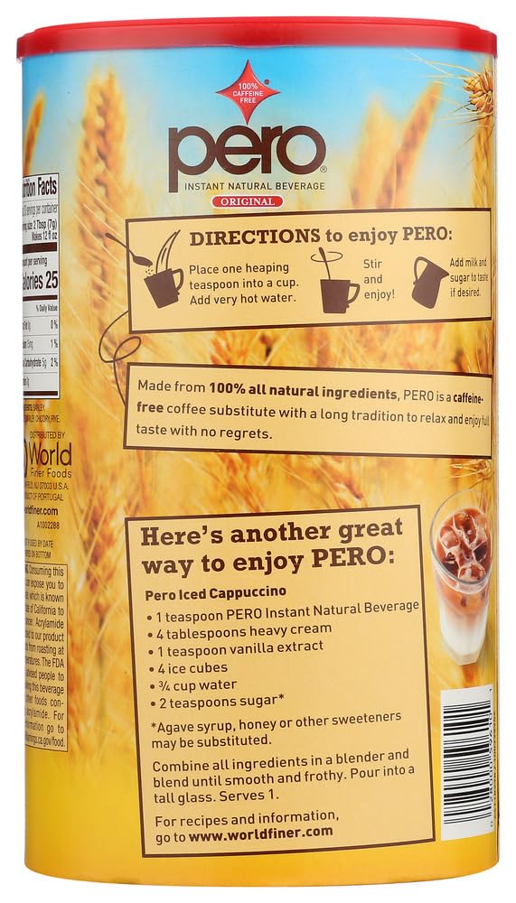 Pero Instant Natural Beverage poured into glass for a refreshing moment.