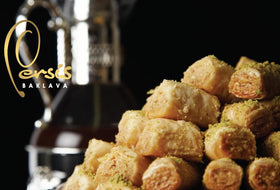 UK-made artisanal baklava crafted by Persis for authentic flavor.
