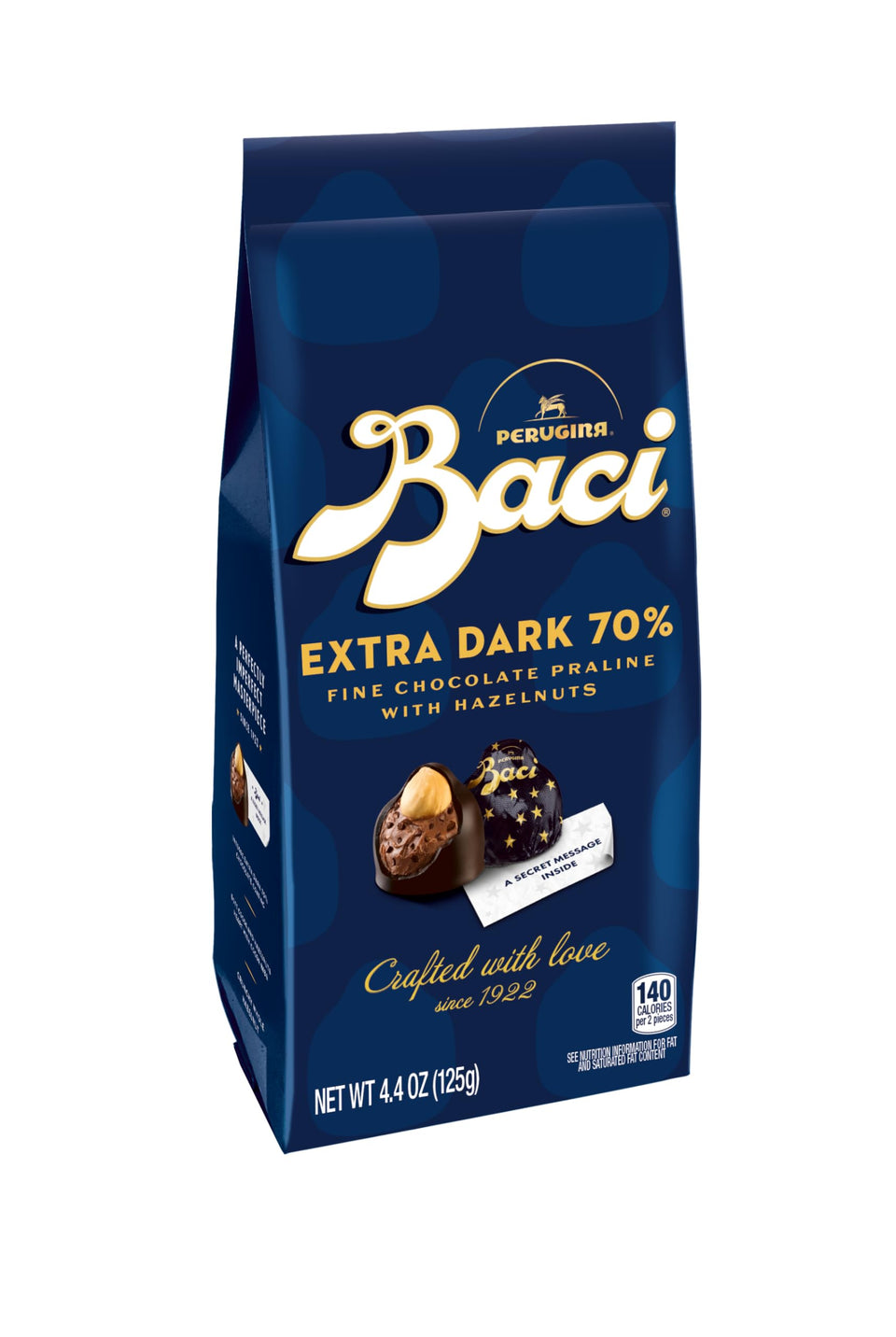 Perugina 4-pack dark chocolate in star foil wrappers, ideal for sharing and gifting.