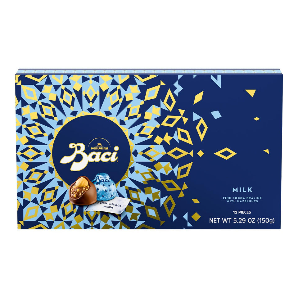Perugina milk chocolate box with star foil, perfect for gifting.