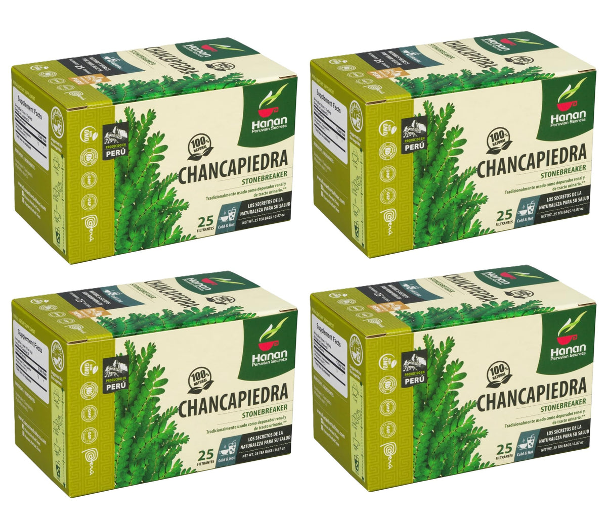 Peruvian Naturals Hanan Chanca Piedra tea bag showing stonebreaker blend for kidney support