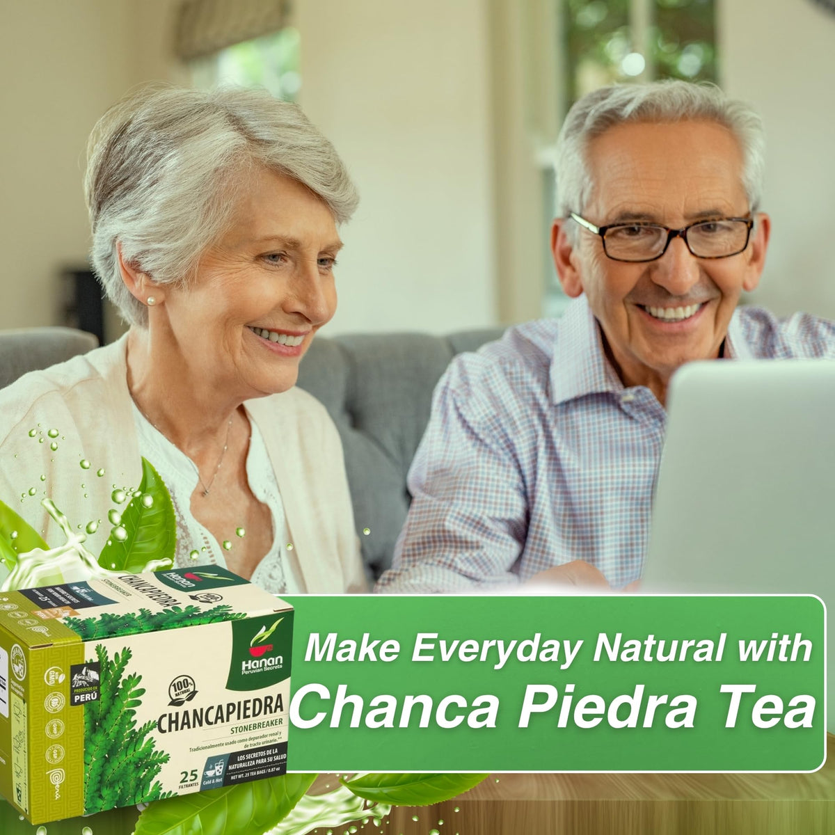 Hanan Chanca Piedra Tea bags closeup for easy, anytime brewing by Peruvian Naturals.