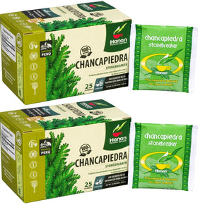 Peruvian Naturals Hanan Chanca Piedra Tea box on kitchen counter for daily hydration.