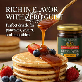 Peruvian Naturals Yacon Syrup on pancakes adds light flavor.