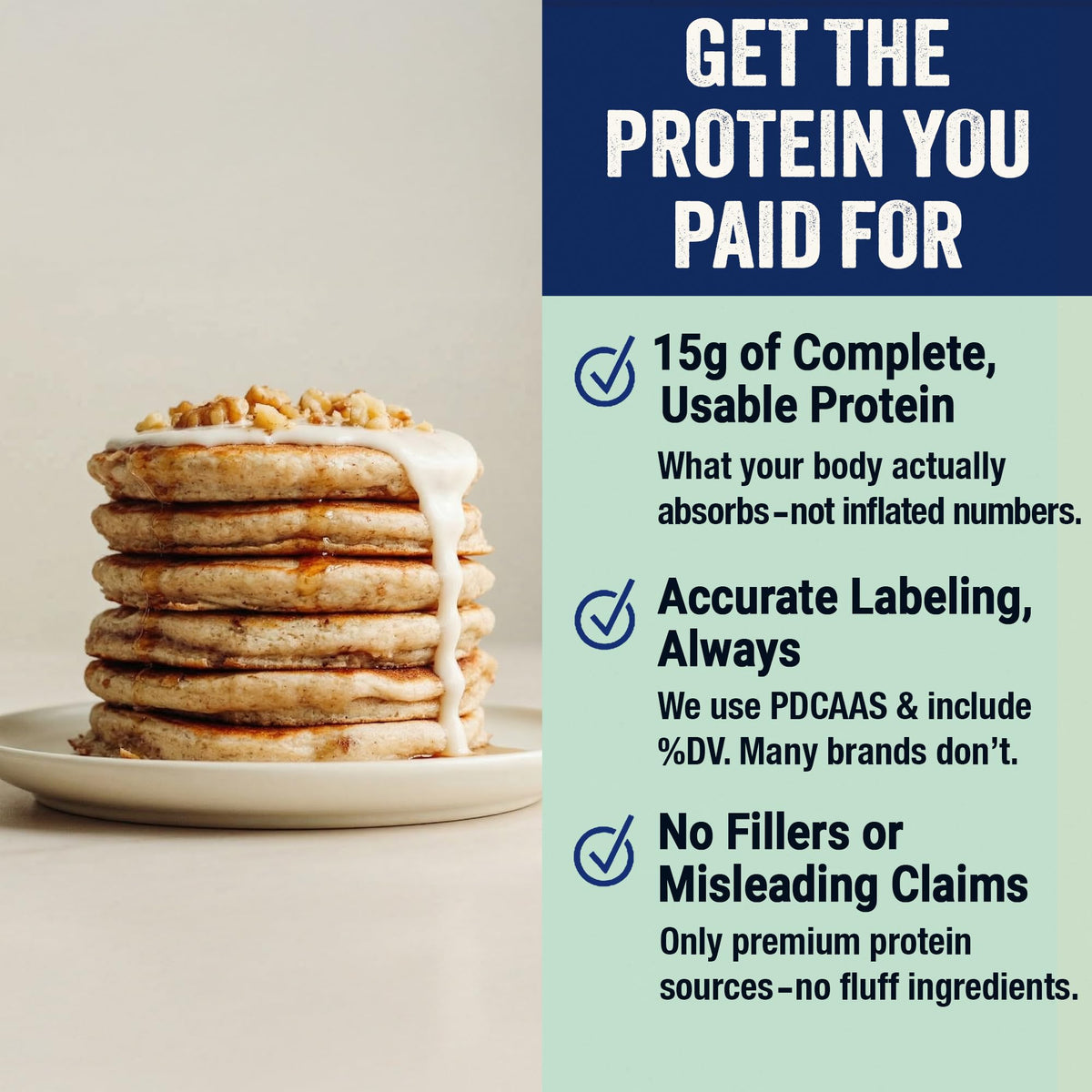 PEScience Just-Add-Water pancake mix ready to whisk for quick, convenient breakfasts.