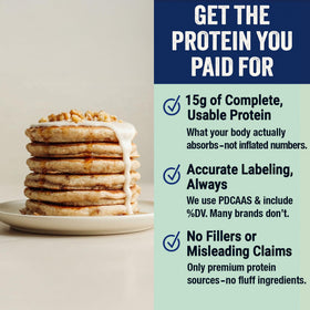 PEScience Just-Add-Water pancake mix ready to whisk for quick, convenient breakfasts.