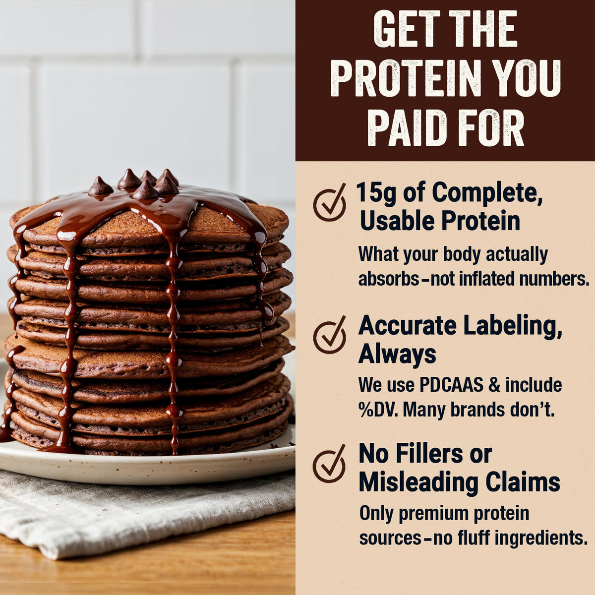 PEScience Protein Pancake Mix with water only, quick hearty breakfast