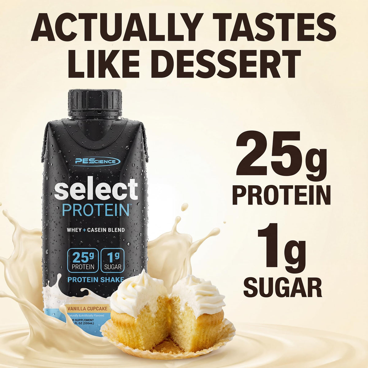 PEScience Select Protein Shake RTD nutrition label shows 25g protein