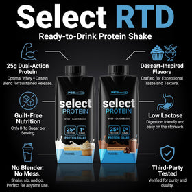 PEScience Select RTD serving cup in single-serve format