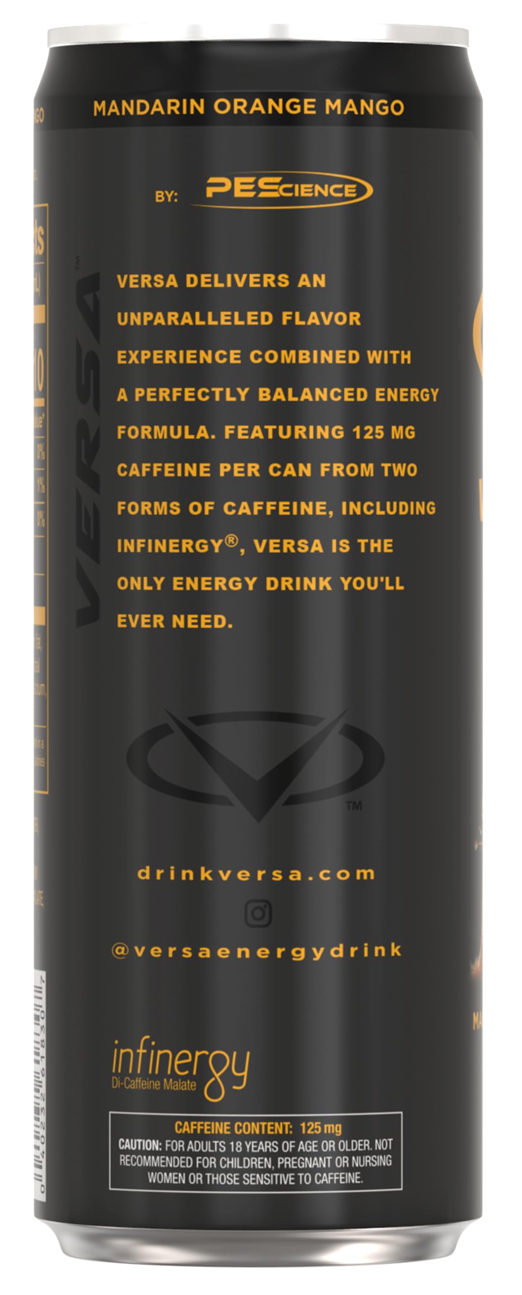 PEScience Versa Energy grab-and-go can for workouts and study
