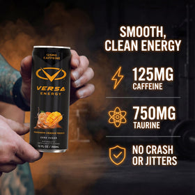 PEScience Versa Energy ingredients label highlights zero sugar and clean energy