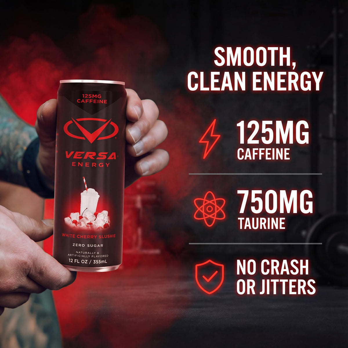 Versa Energy sugar-free label highlights zero sugar and flavor