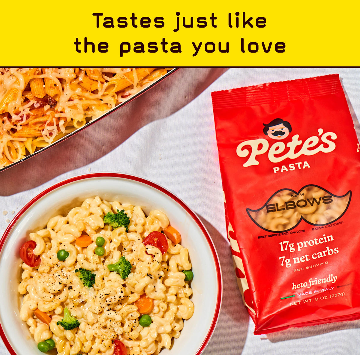 Pete's Pasta durum wheat semolina image highlights Italian quality