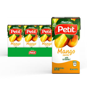 Petit Mango Nectar pour-glass reveals creamy mango richness for a satisfying sip.