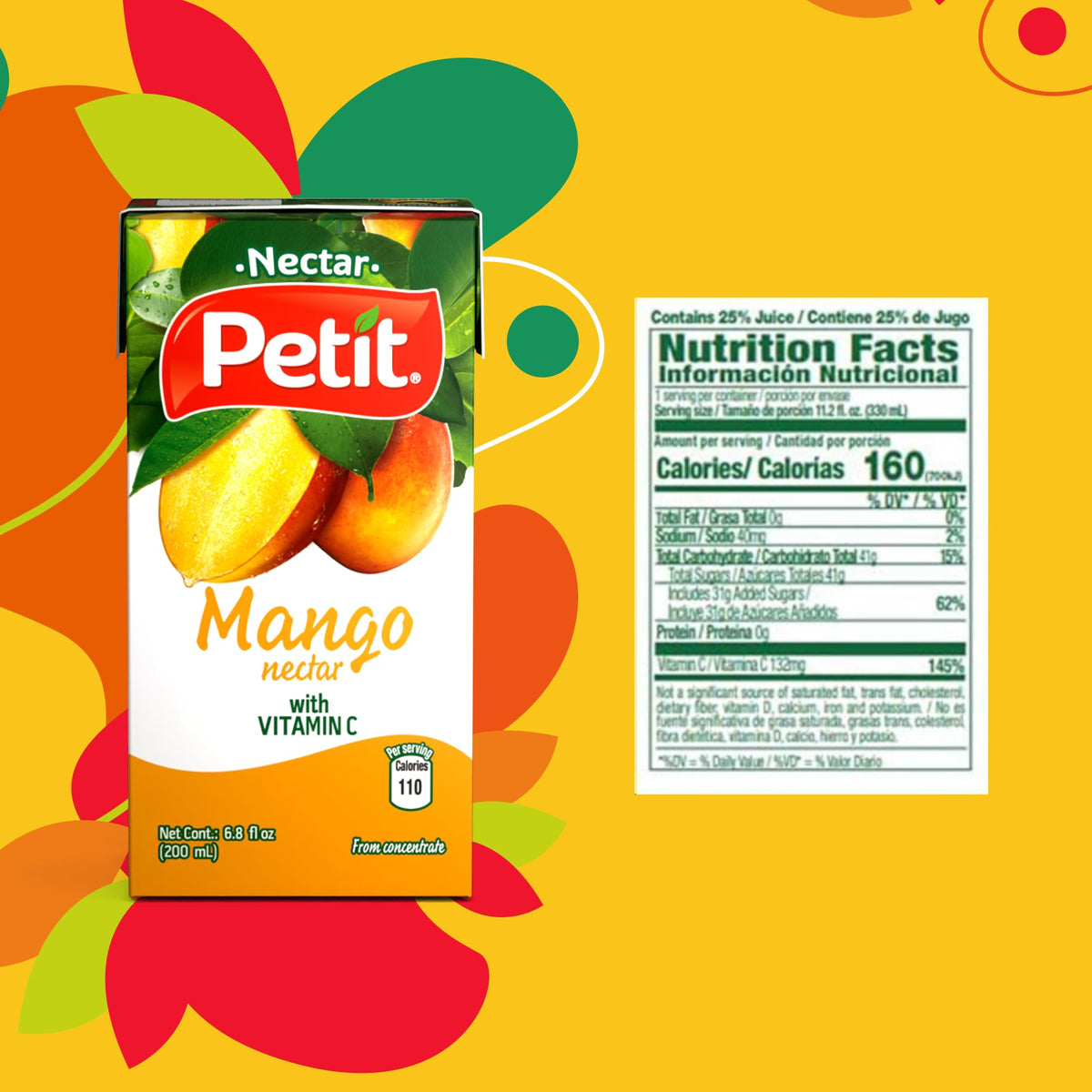 Petit Mango Nectar refreshing-serve over ice invites easy, refreshing tropical moments.