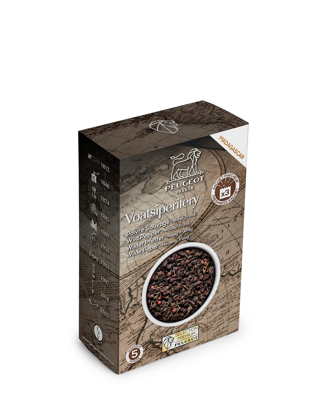 Peugeot Madagascan wild pepper sachets pack preserving aroma for seasoning