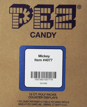 PEZ Disney Mickey 12-pack side view, easy to display on dessert table