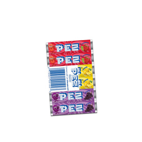 PEZ dispenser refills shown, offering convenient, family-friendly fruit flavors.