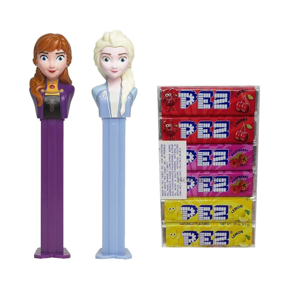 PEZ Frozen 2 Elsa dispenser image highlights official Elsa figure for birthday party favors.