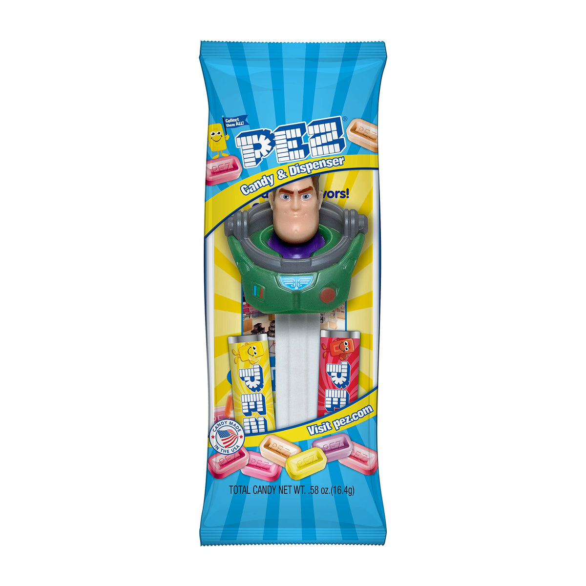 PEZ Lightyear XL-15 Buzz dispenser highlighting bold colors for collection display