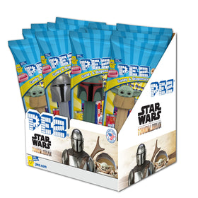 PEZ Mandalorian 12-pack box with assorted characters for party favors.