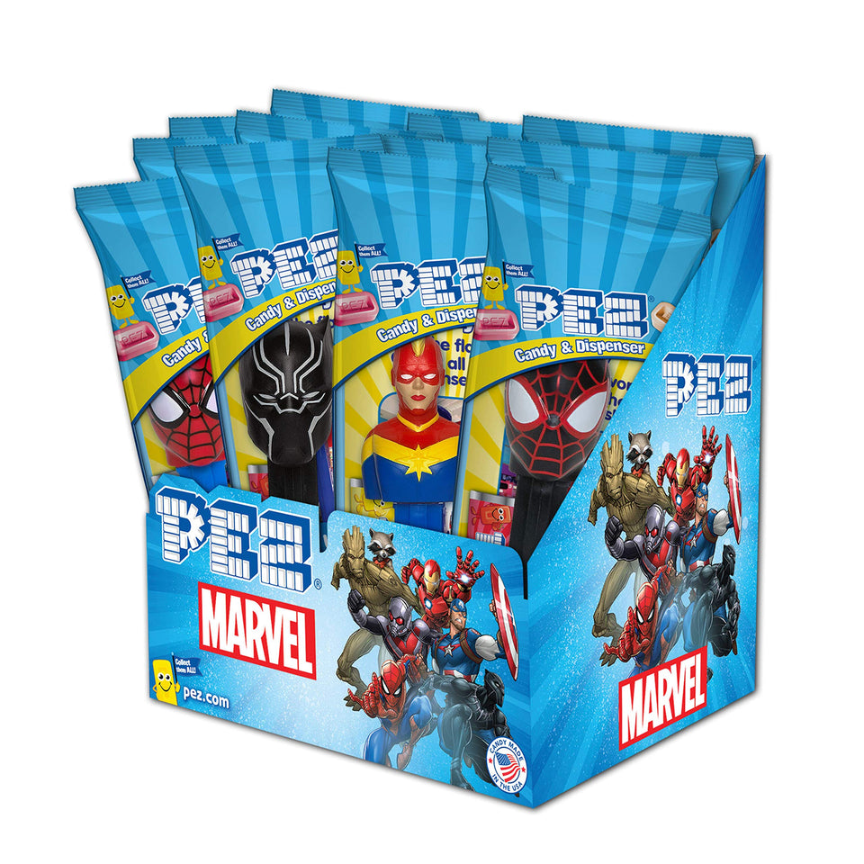PEZ Marvel dispensers 12-pack with assorted characters for display and gifting