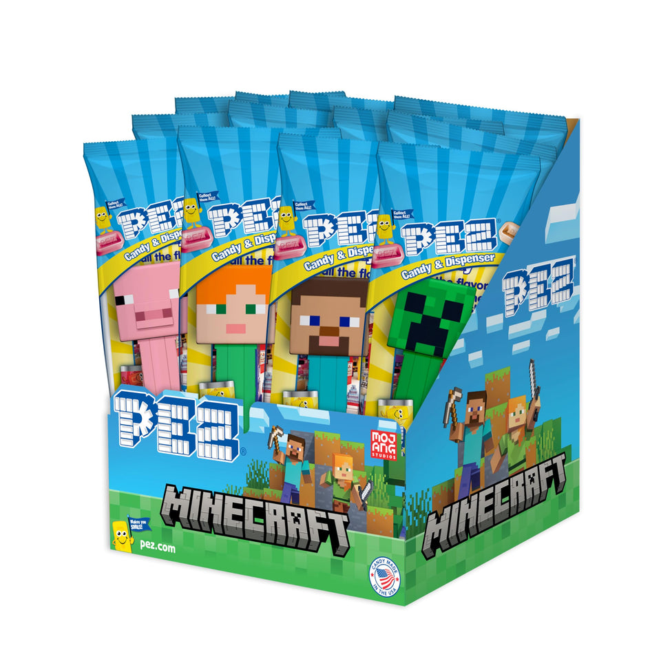 PEZ Minecraft dispensers ready as party favors with candy included.