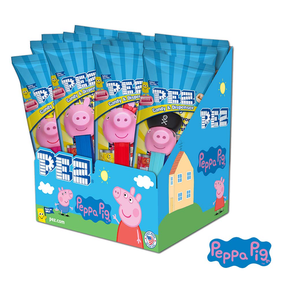 PEZ Peppa Pig dispensers with candy refills for fun party favors and playtime.