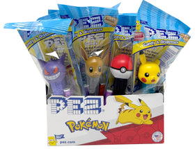 PEZ Pokemon dispensers with colorful designs, ideal as party favors and kid-friendly treats.