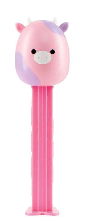 PEZ Squishmallows Junie the Banana dispenser featuring included candy refills for snack time