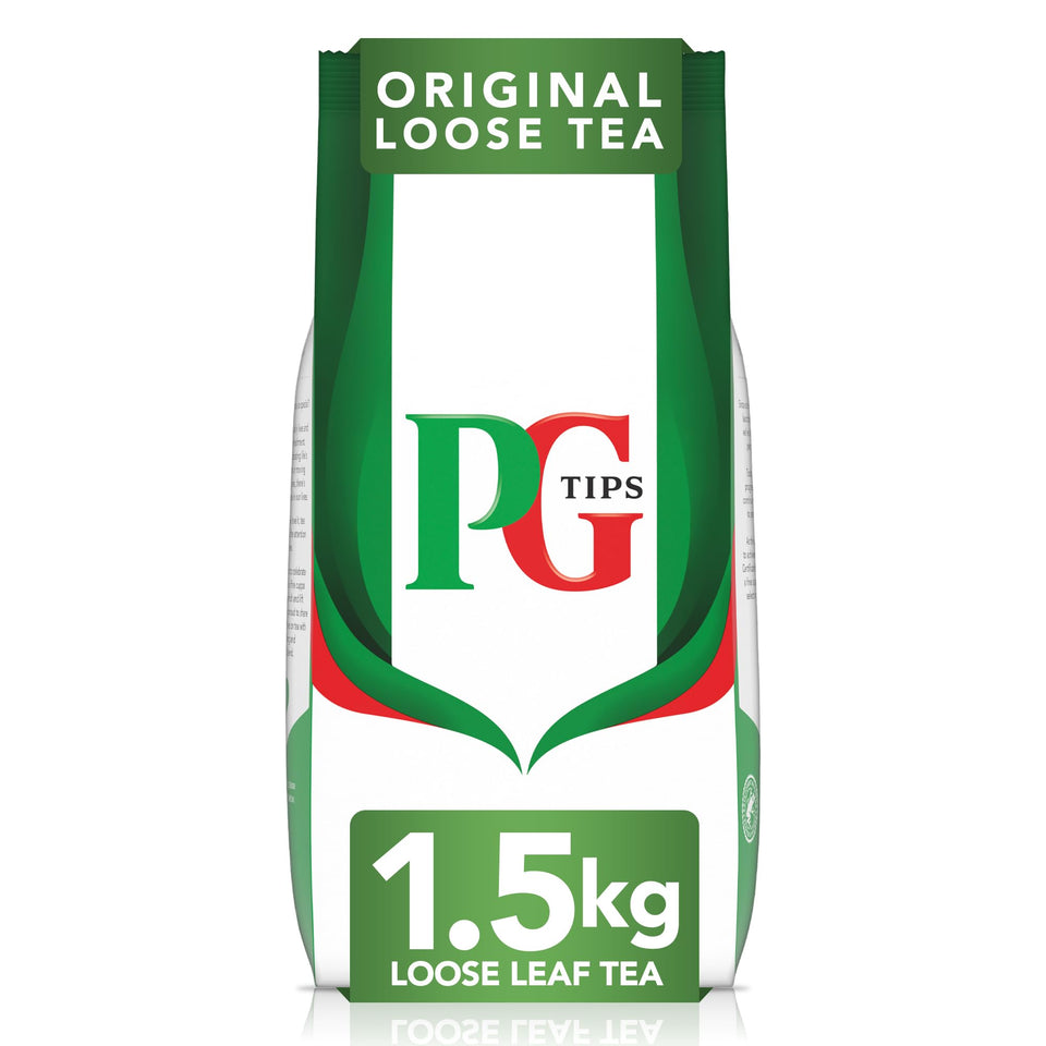 PG Tips loose leaf tea blend ready to brew with rich aroma and flavor.
