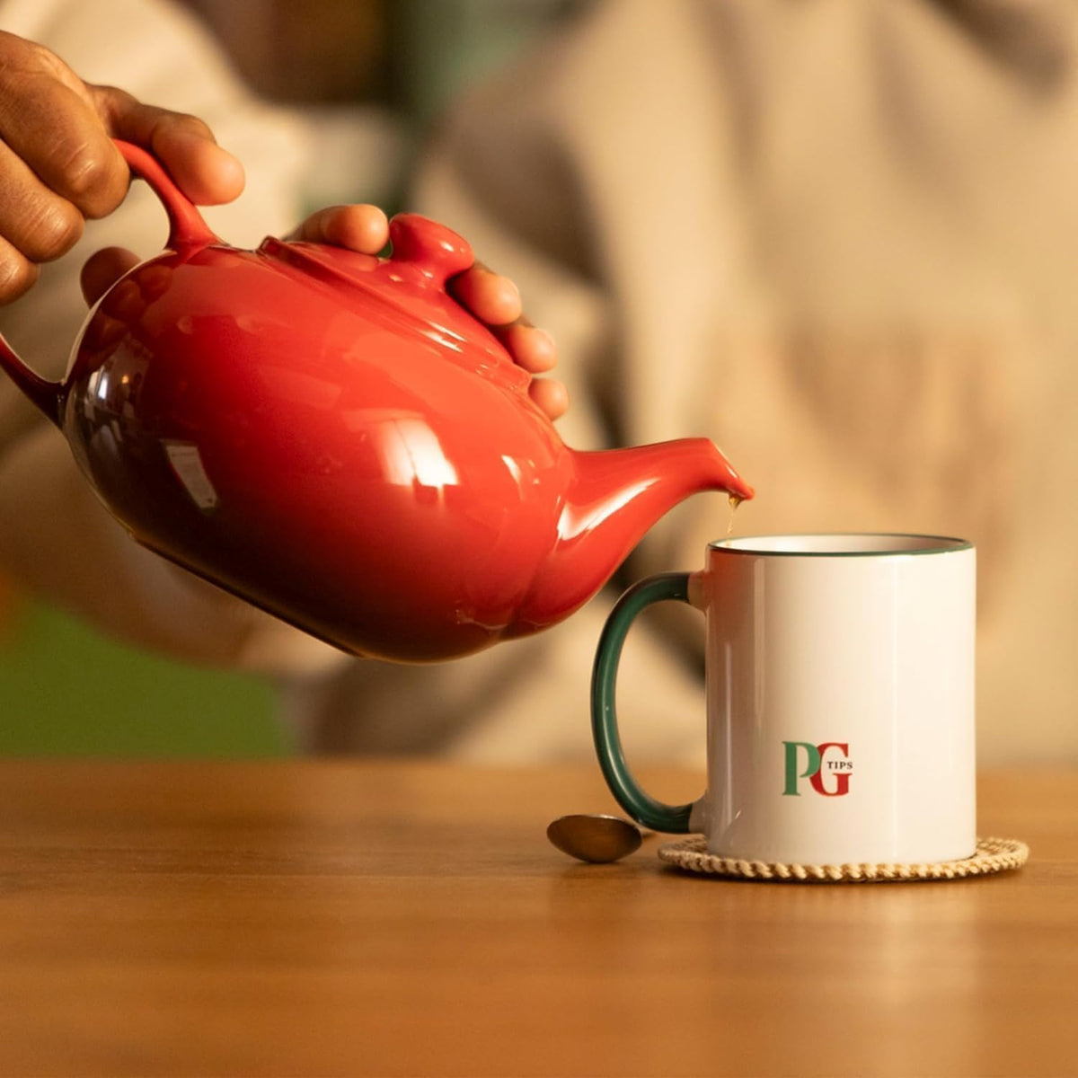 PG Tips tea bags neatly stacked in box emphasizing value-for-money packaging