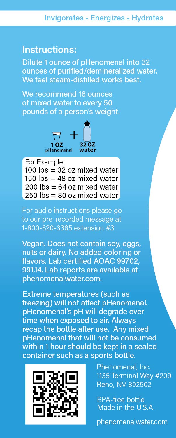 Pour action with Phenomenal Water concentrate and water ready to mix