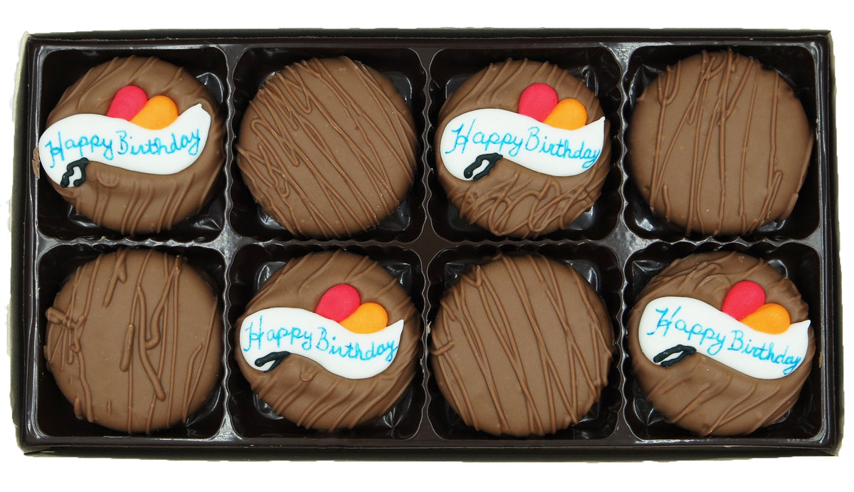 Happy Birthday decorated Oreo cookies by Philadelphia Candies ready to gift.