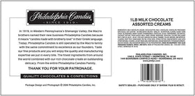 Philadelphia Candies milk chocolate soft-center creams close-up, perfect for sharing.
