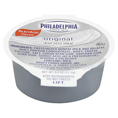 Philadelphia Original Cream Cheese Spread cup 3/4 oz for convenient, individual servings.