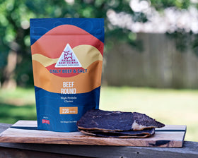 PHILLIPS BEEF CRISPS Beef Round ingredients highlight lean beef quality.