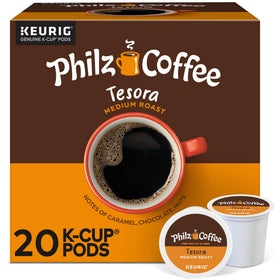Philz Coffee Tesora k-cup packaging for convenient home brewing