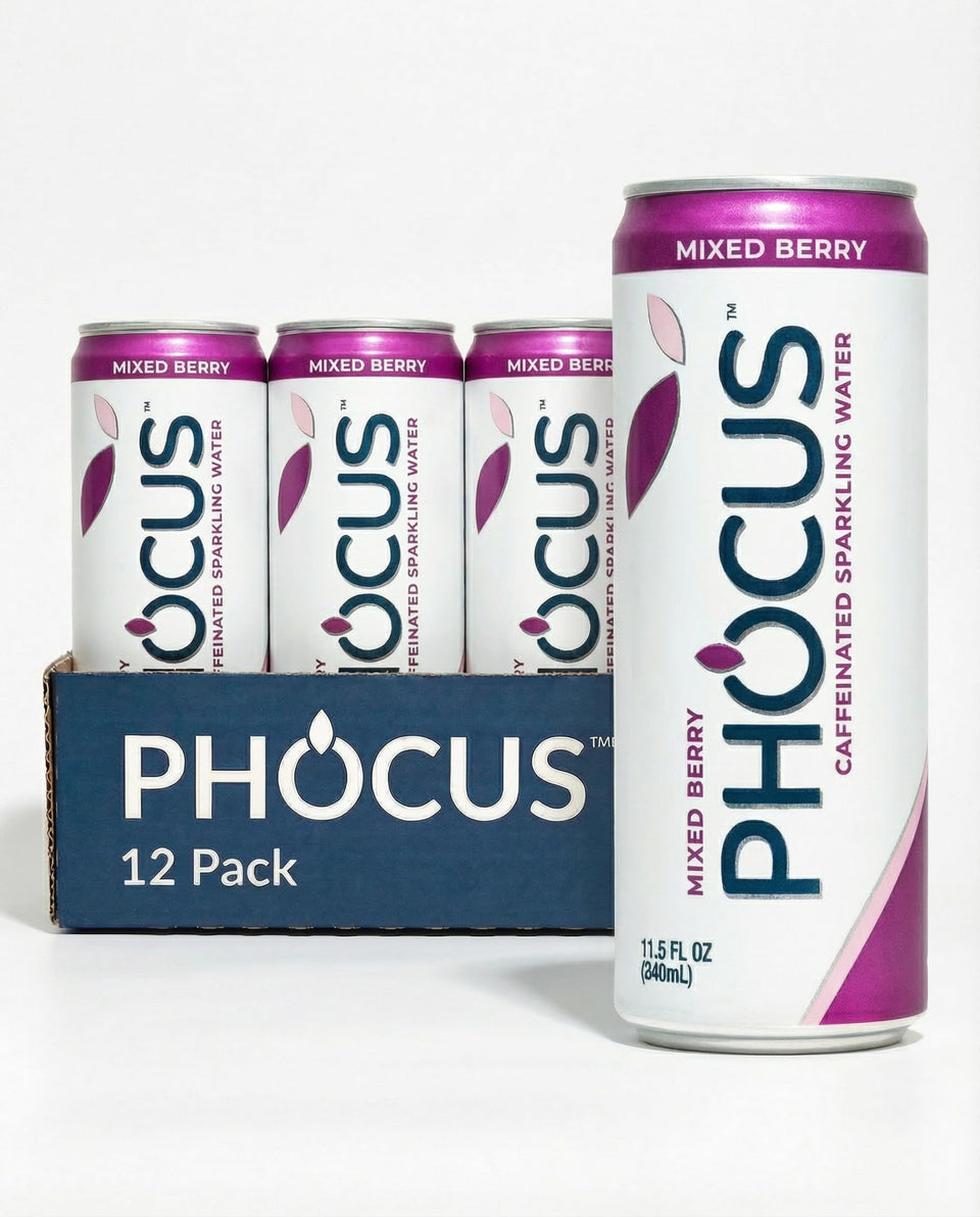 CLEAR CUT PHOCUS Mixed Berry can front for on-the-go energy without sugar
