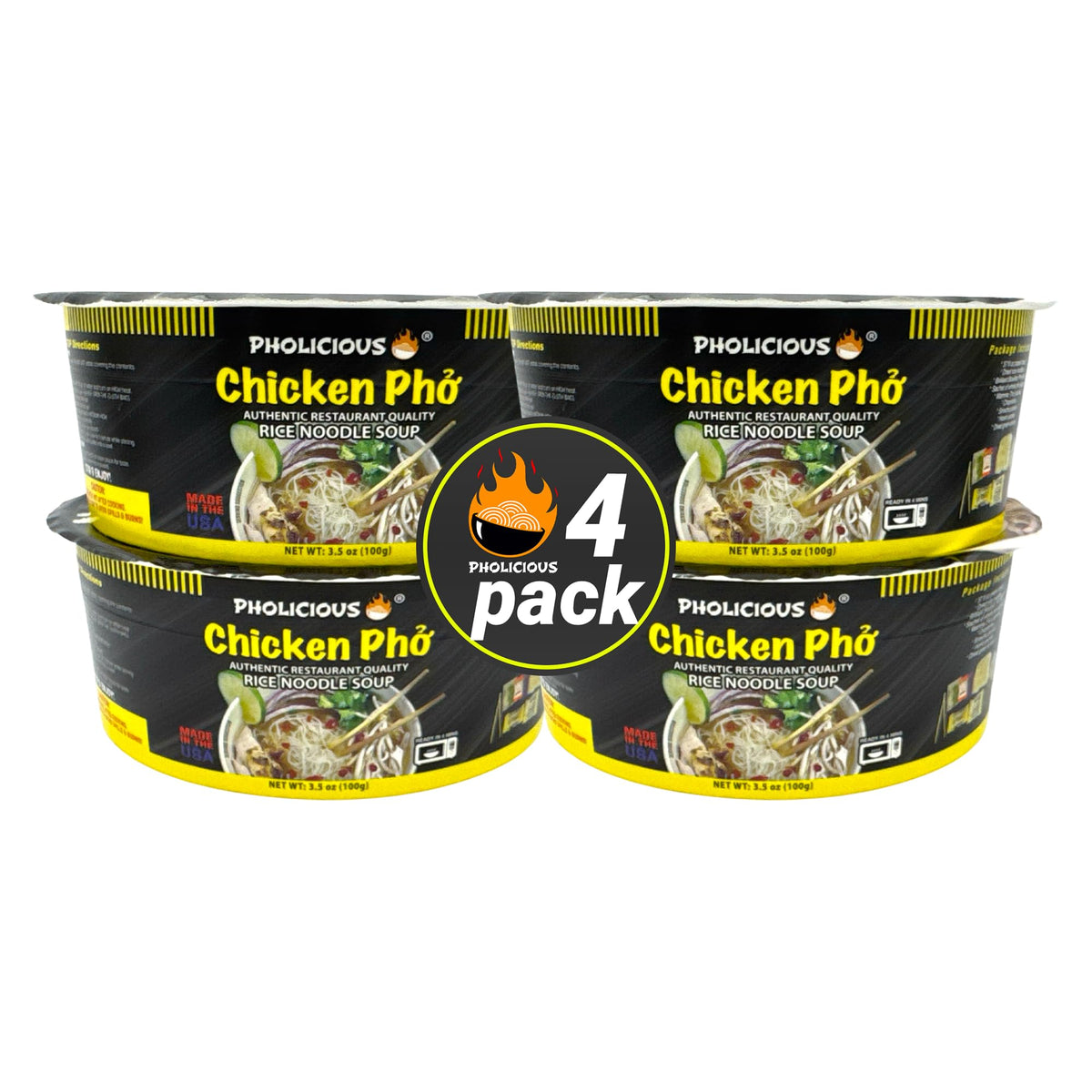 PhoLicious chicken pho broth mix bottle with aromatic spices.