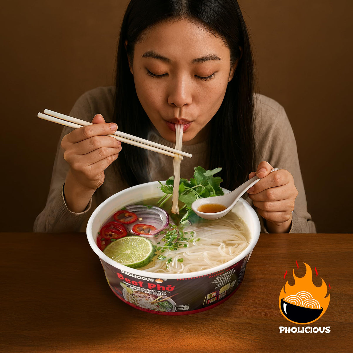 PhoLicious Beef Pho serving a family-friendly meal for gatherings
