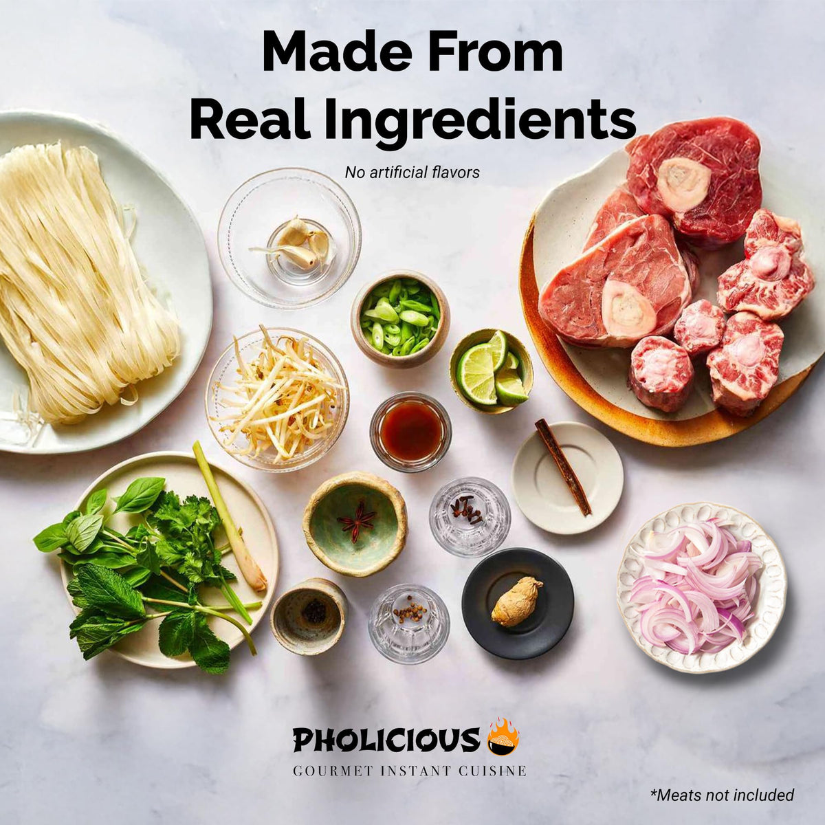 PhoLicious Pho bowl with sriracha and hoisin to spice up flavor