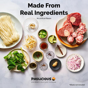 PhoLicious Pho bowl with sriracha and hoisin to spice up flavor