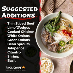 PhoLicious Pho bowl with fresh vegetables garnish to customize your bowl